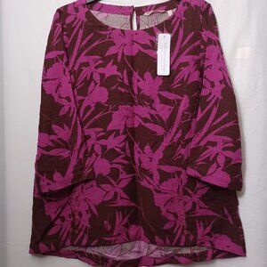 SOFT SURROUNDINGS OCEO GAUZE TROPICAL PRINT TUNIC TOP